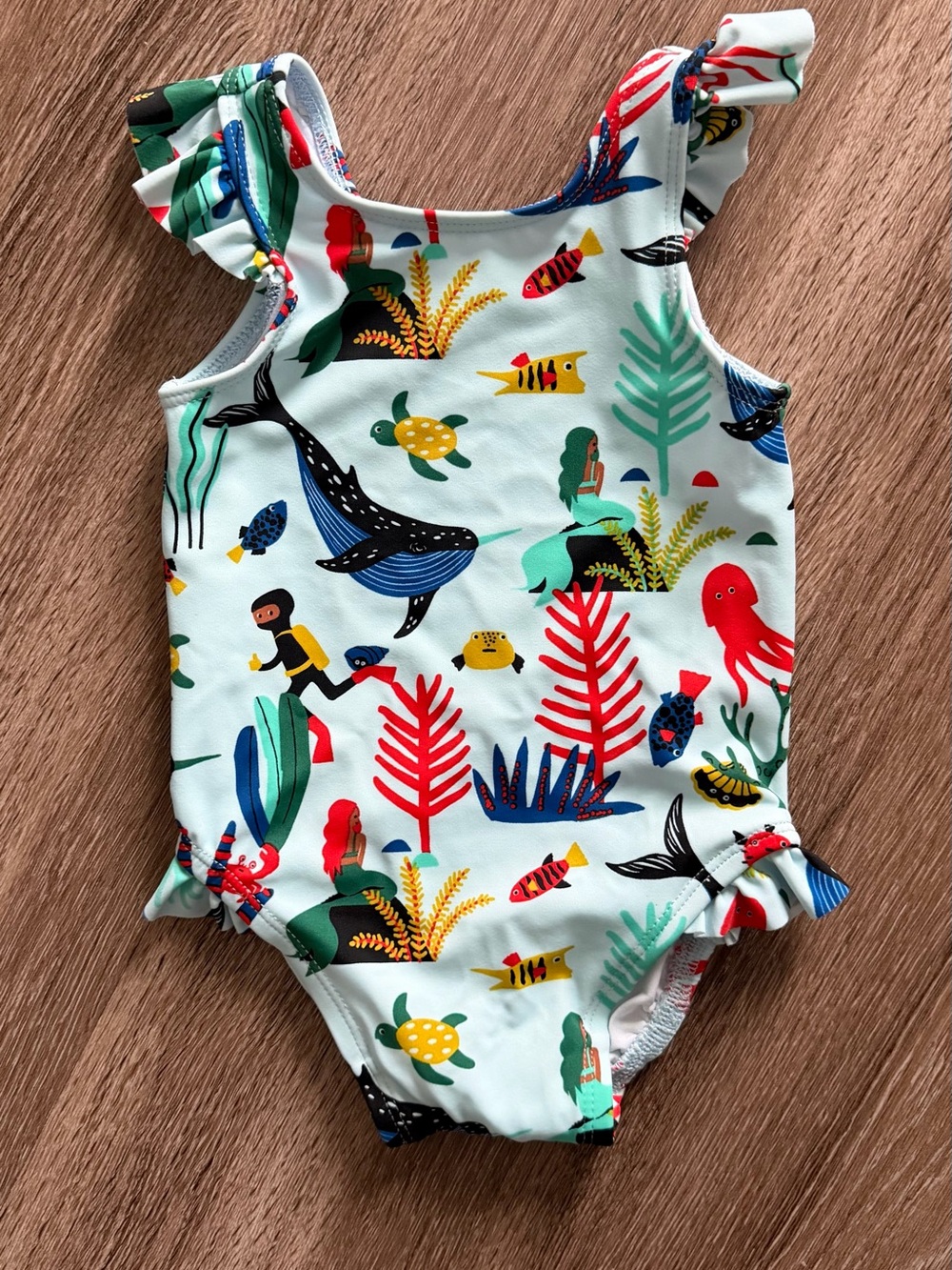 NEW Hanna Andersson 6-12 months One-Piece Swimsuit 70cm Ocean Print